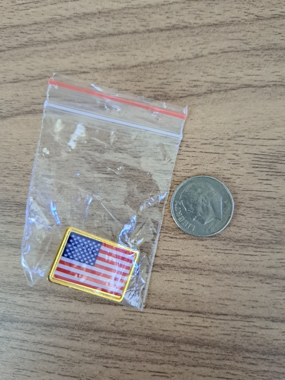 American Flag Pin With Gold Trim